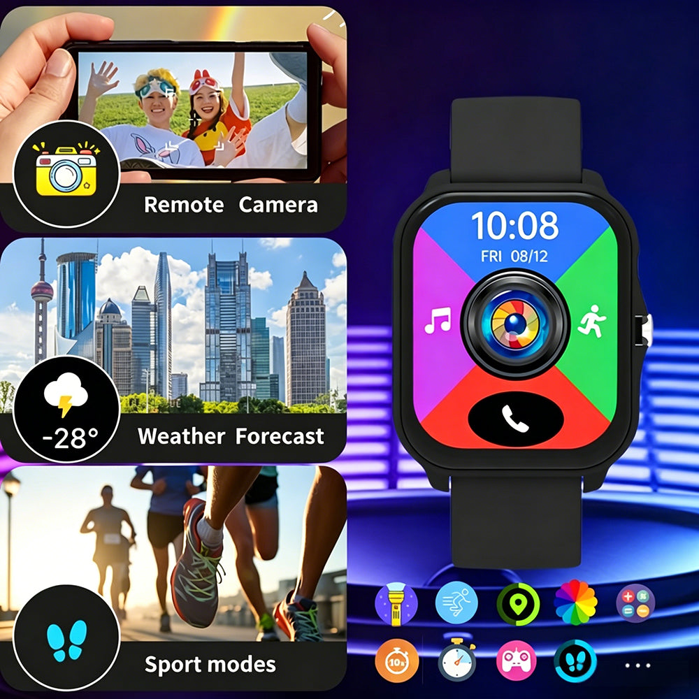 Novo Smartwatch 2026, Tela Sensível ao Toque HD de 1,83 polegadas, Suporta Chamadas/Notificações de Mensagens, Múltiplos Modos Esportivos, Reprodução de Música